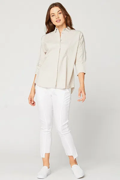 Xcvi Power Button-down Shirt In Beige