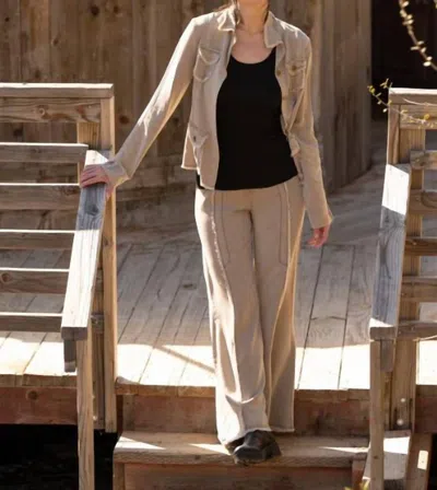 Xcvi Pull-on Twill Wide Leg Pants In Beige In Neutral