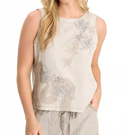 Xcvi Quan Embroidered Tank In Whitecap Pigment In Neutral