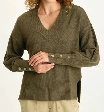 Xcvi Relaxed Fit V-neck Knit Sweater In Green