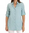 Xcvi Reporter Snap-up Shirt In Ocean Front In Blue