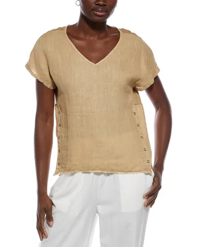 Xcvi Rian Linen Top In Brown