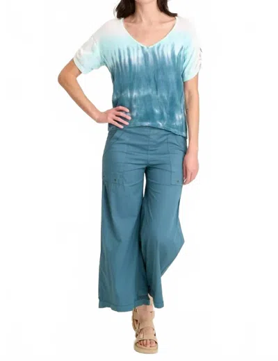 Xcvi Roel Crop Wide Leg Pants In Dark Knight In Multi