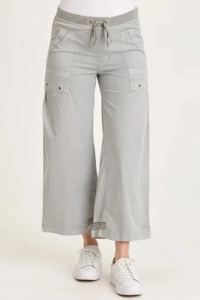 Xcvi Roel Poplin Mesh Gaucho Crop Pants In Earl Grey Pigment In Gray