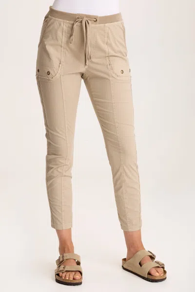 Xcvi Rohan Poplin Jersey Drawstring Legging In Sand