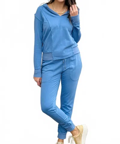 Xcvi Rosalyn Kangaroo Pocket Hoodie In Blue