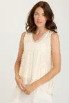 Xcvi Rue Tank In Beige
