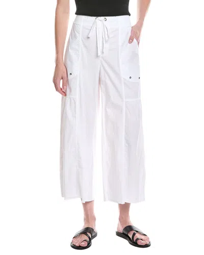 Xcvi Roel Poplin Mesh Gaucho Crop Pants In White