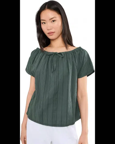 Xcvi Selda Flutter Sleeve Top In Hawthorn Leaf In Green