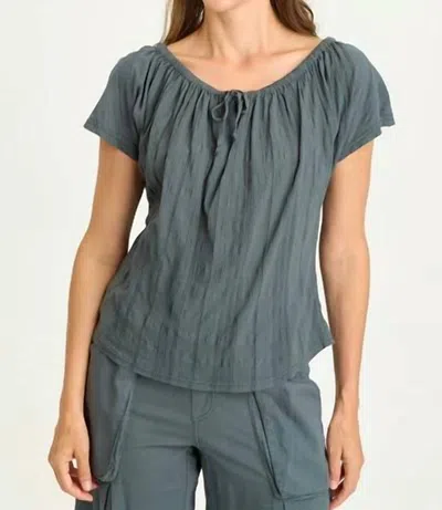 Xcvi Selda Textured Gauze Cinched Top In Hawthorn Leaf In Gray
