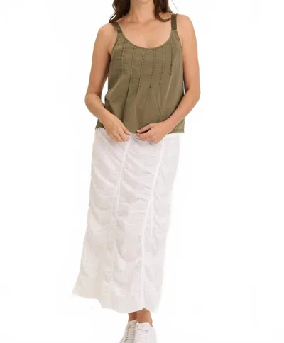 Xcvi Shawnee Linen Billowy Tank Top In Ripple Pigment In Green