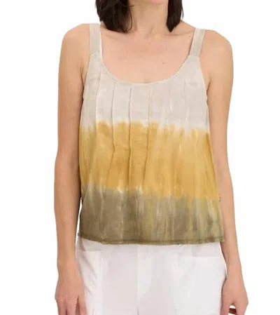Xcvi Shawnie Linen Billowy Pintuck Tank Top In Tricolor Ombre Voyage In Multi