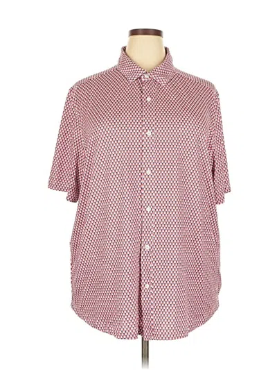 Pre-owned Xcvi Short Sleeve Blouse In Burgundy