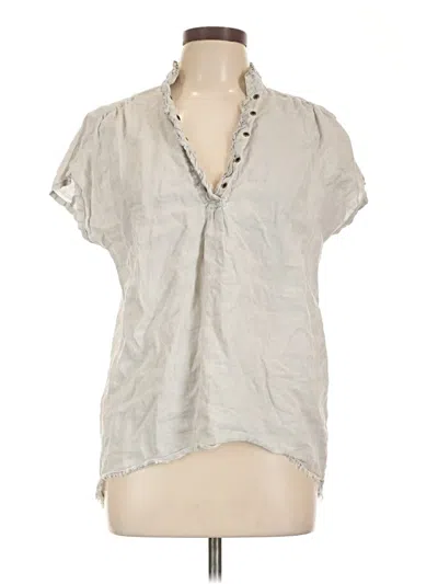 Pre-owned Xcvi Short Sleeve Blouse In Gray