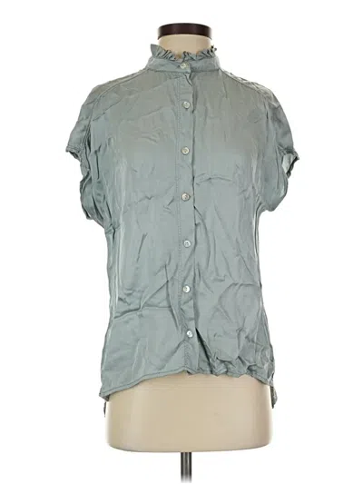 Pre-owned Xcvi Short Sleeve Blouse In Gray