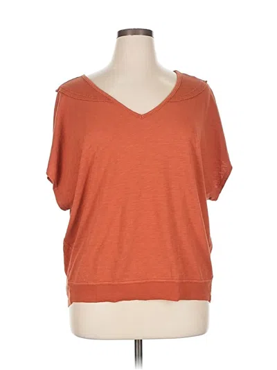 Pre-owned Xcvi Short Sleeve Top Orange V Neck Tops