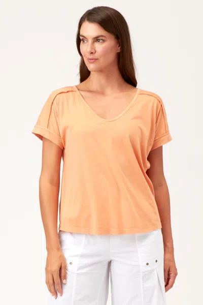Xcvi Skye V-neck Tee In Orange