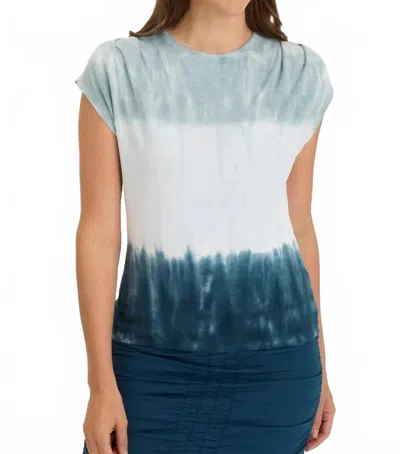 Xcvi Slub Arwen Top In White And Light Blue In Multi