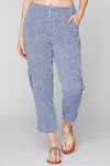 Xcvi Soft Utility Cargo Crop In Blue