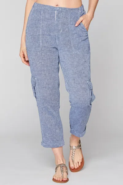 Xcvi Soft Utility Cargo Crop In Blue