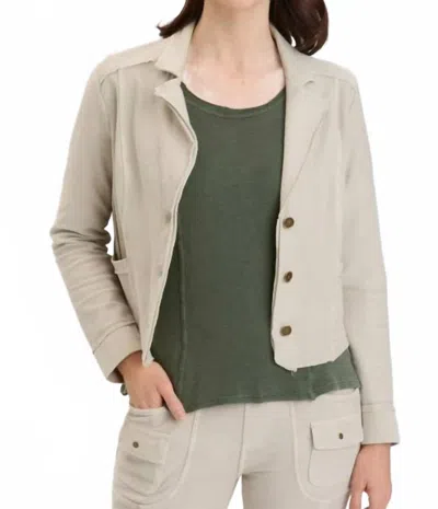 Xcvi Stone Tracie Short Blazer With Pocket In Light Clay Khaki In Gray