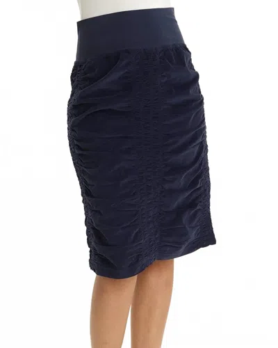 Xcvi Stretch Cord Midi Trace Skirt In Navy In Blue
