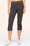 Xcvi Stretch Poplin Crop Pants In Charcoal In Black