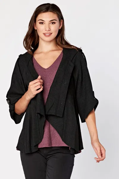 Xcvi Sweeping Cape Jacket In Black