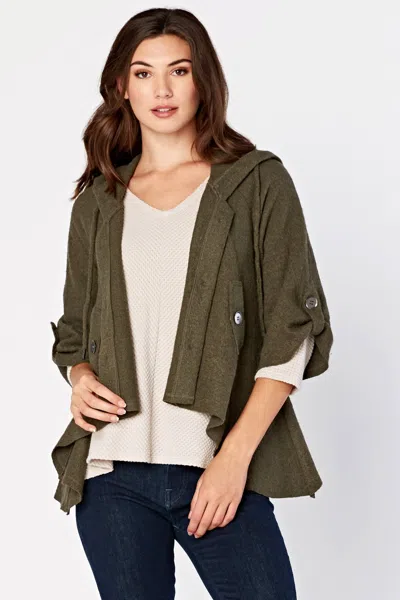 Xcvi Sweeping Cape Jacket In Green