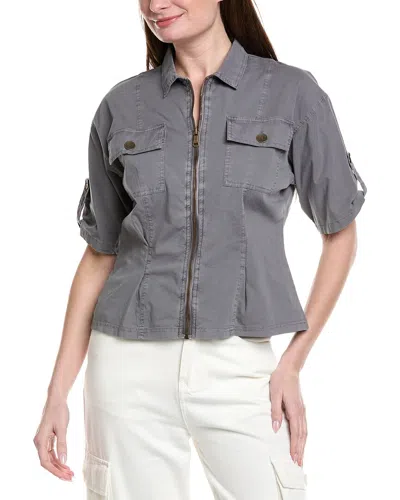 Xcvi Tammen Shacket In Gray