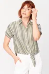 Xcvi Teagen Tie Top In Beige