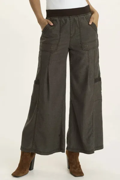 Xcvi Tove Twill Cargo Wide-leg Pants In Intergalactic In Black