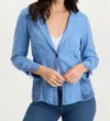 Xcvi Trinket Linen Crochet Jacket In Shasta Lake In Multi