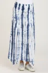 Xcvi Triste Skirt In Stone Blue/white Striped Tie Dye In Blue