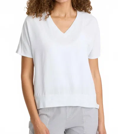 Xcvi Twill Clara Top In Fantail Pigment In White
