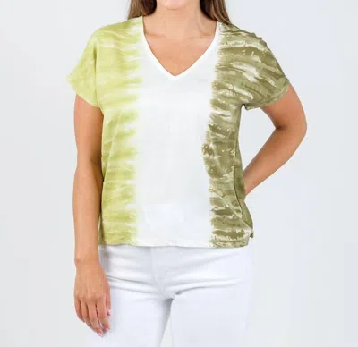 Xcvi Ulysses V Neck Top In Aeriel Wash Vineyard In Green