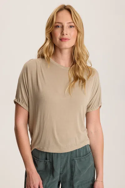 Xcvi Valensi Soft Jersey Banded Sleeve Tee In Neutral