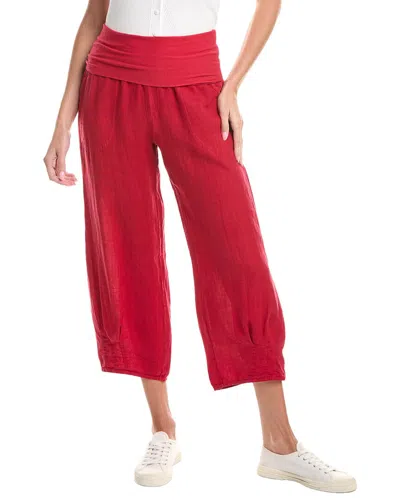 Xcvi Vasco Linen Crop Pant In Red