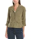 Xcvi Wearables Folksy Linen-blend Jacket In Green
