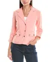 Xcvi Wearables Folksy Linen-blend Jacket In Pink
