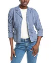 Xcvi Wearables Folsky Linen-blend Jacket In Blue