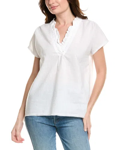 Xcvi Wearables Idra Ruffle Linen-blend Top In White