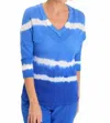 Xcvi Wearables Mesh Fira Pullover Top In Caravel Wash Cobalt In Blue