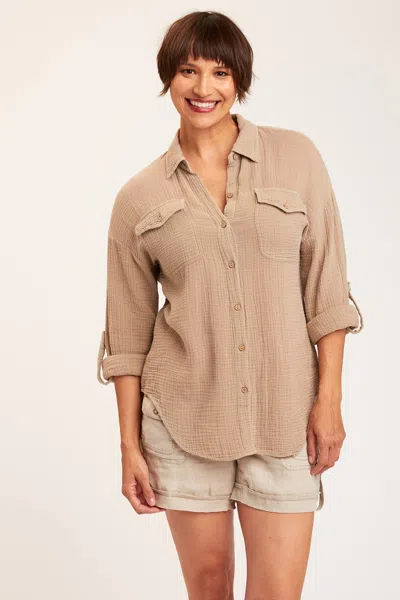 Xcvi Wendell Button-up In Beige