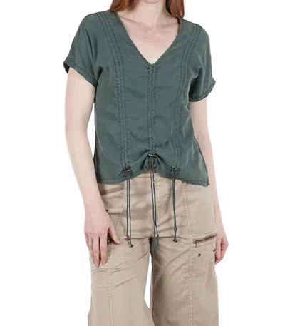 Xcvi Werner Top In Silken Pine In Green