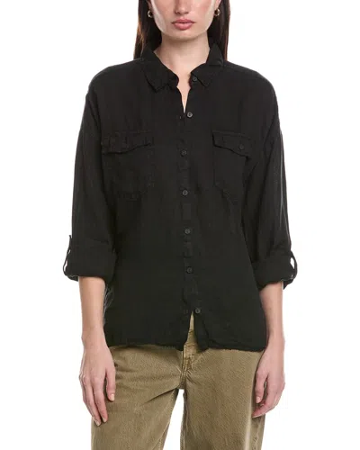 Xcvi Whitson Button-up Linen Shirt In Animal Print