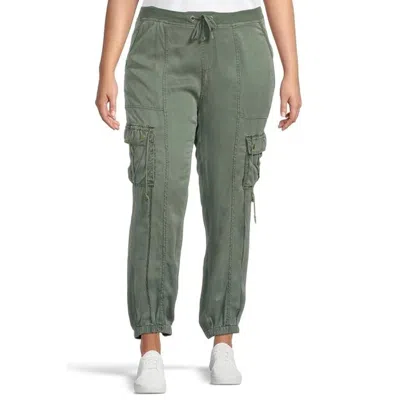 Xcvi Women's  Poe Banded Pants ' Heritage Park Drawstring Waist Cargo Gbo2243 In Green
