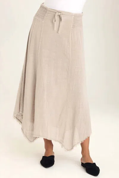 Xcvi Zuri Gauze Handkerchief Casual Midi Skirt In Ripple Pigment In Neutral
