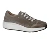 Xelero Ladies' Heidi Wide Sneakers In Fawn Suede In Grey