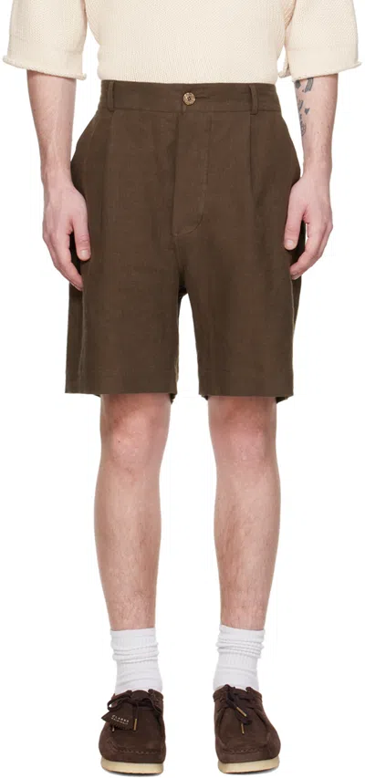 Xenia Telunts Brown Pleated Shorts